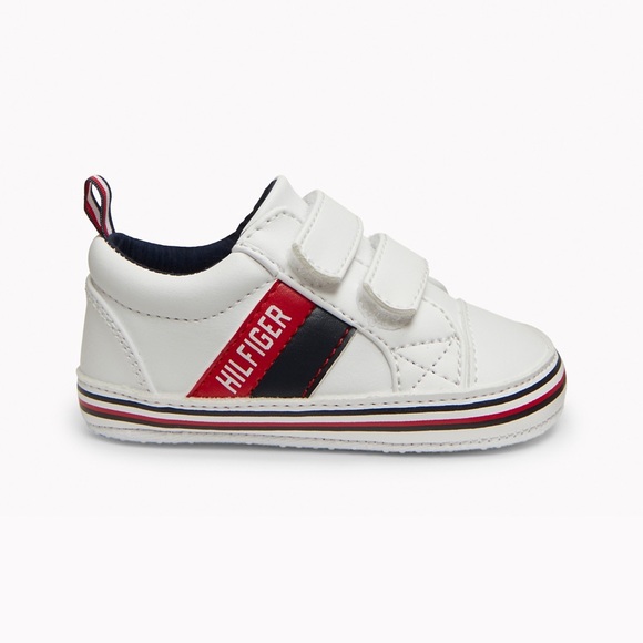 TOMMY HILFIGER BABIES SIGNATURE STRIPE SNEAKER SIZE 3 - Picture 3 of 8